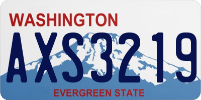 WA license plate AXS3219