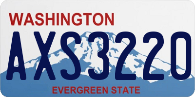 WA license plate AXS3220