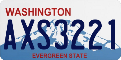 WA license plate AXS3221
