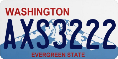 WA license plate AXS3222