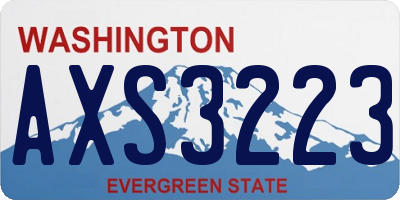 WA license plate AXS3223