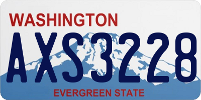 WA license plate AXS3228