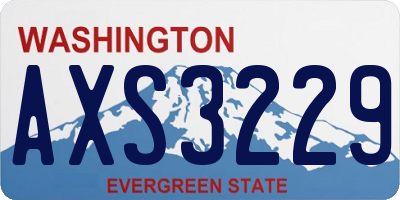 WA license plate AXS3229