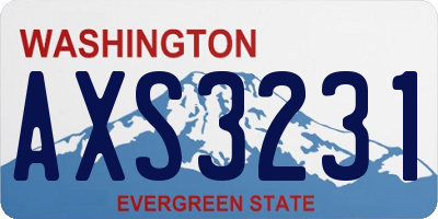 WA license plate AXS3231