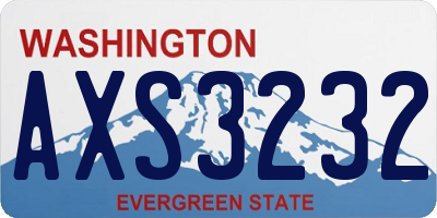 WA license plate AXS3232