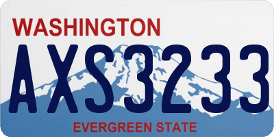 WA license plate AXS3233