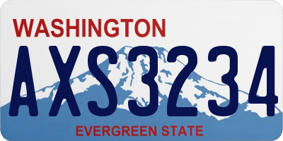WA license plate AXS3234