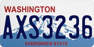 WA license plate AXS3236