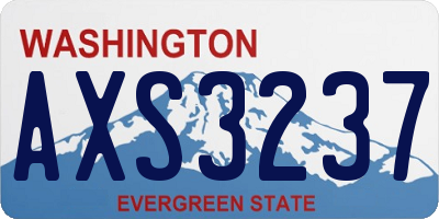 WA license plate AXS3237