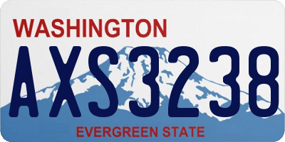 WA license plate AXS3238