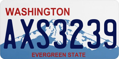 WA license plate AXS3239