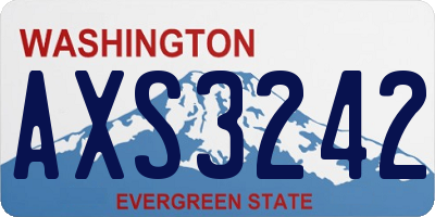 WA license plate AXS3242