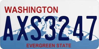 WA license plate AXS3247