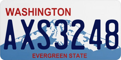 WA license plate AXS3248