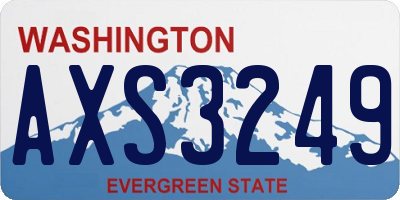 WA license plate AXS3249