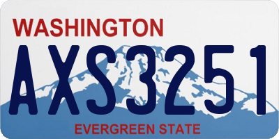 WA license plate AXS3251