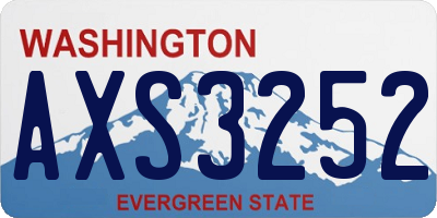 WA license plate AXS3252
