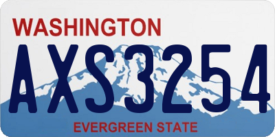 WA license plate AXS3254