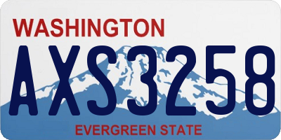 WA license plate AXS3258