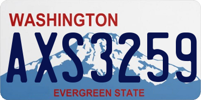 WA license plate AXS3259