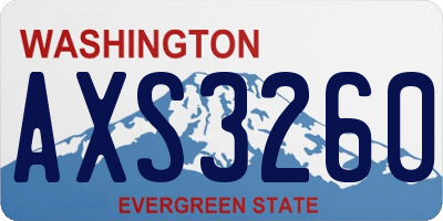 WA license plate AXS3260
