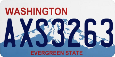 WA license plate AXS3263