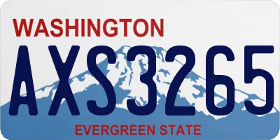 WA license plate AXS3265