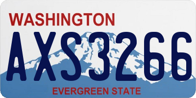 WA license plate AXS3266