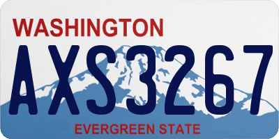 WA license plate AXS3267