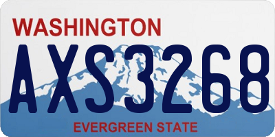 WA license plate AXS3268