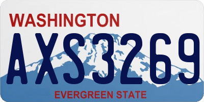 WA license plate AXS3269