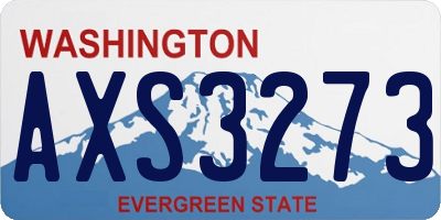 WA license plate AXS3273