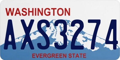 WA license plate AXS3274