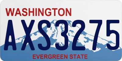 WA license plate AXS3275