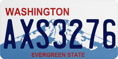 WA license plate AXS3276