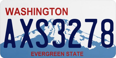 WA license plate AXS3278