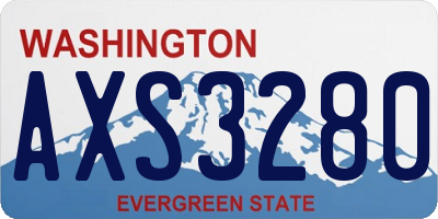 WA license plate AXS3280