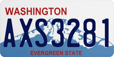 WA license plate AXS3281