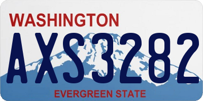 WA license plate AXS3282