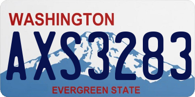 WA license plate AXS3283