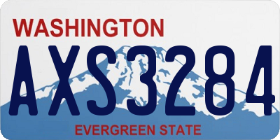 WA license plate AXS3284