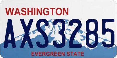 WA license plate AXS3285