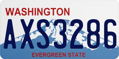 WA license plate AXS3286