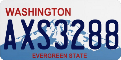 WA license plate AXS3288