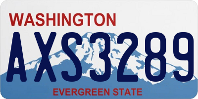 WA license plate AXS3289
