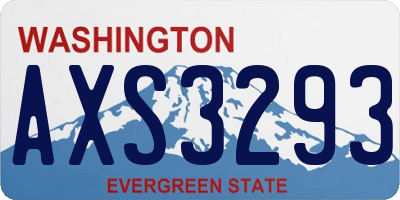WA license plate AXS3293