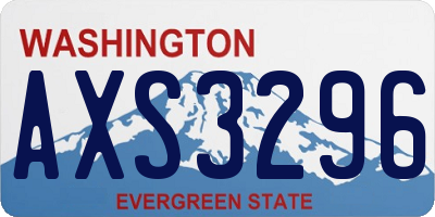 WA license plate AXS3296