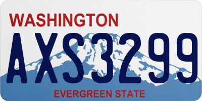 WA license plate AXS3299