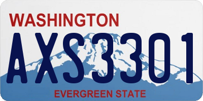 WA license plate AXS3301