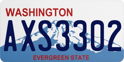WA license plate AXS3302